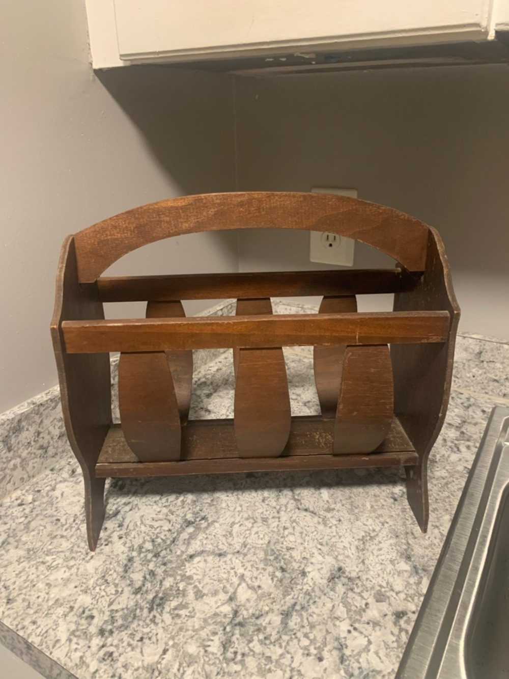 Wooden Magazine Rack Holder in Brown